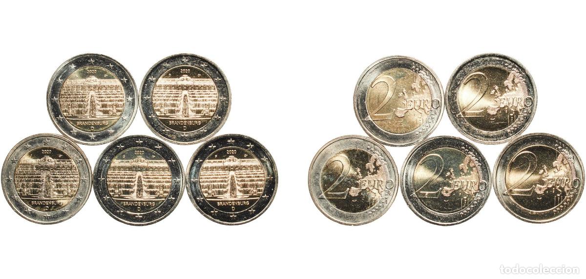 Monedas antiguas de Europa: Germany Federal Republic 2020 2 Euros set complete (Bundesl&auml;nder - &rdquo;Brandenburg&rdquo; . A,D,F,G,J) Bimet