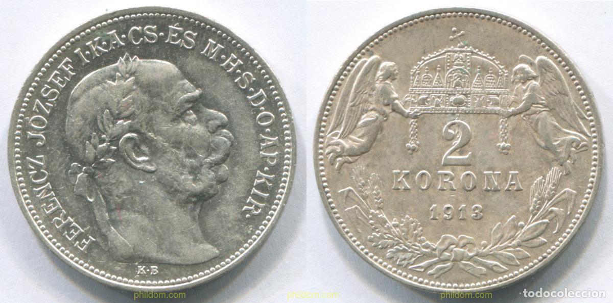 Old Coins of Europe: 3139 HUNGRIA 1313 HUNGARY 2 KORONA 1913