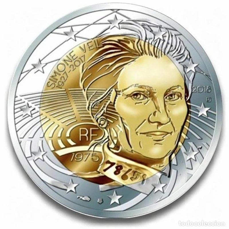 Monedas antiguas de Europa: FRANCIA 2 EURO PROOF 2018 SIMONE VEIL CON CAJA