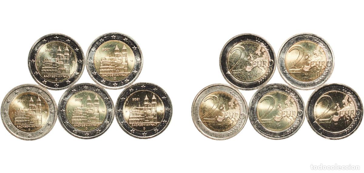 Monedas antiguas de Europa: Germany Federal Republic 2021 2 Euros set complete (Bundesl&auml;nder - &rdquo;Sachsen-Anhalt&rdquo; . A,D,F,G,J) B