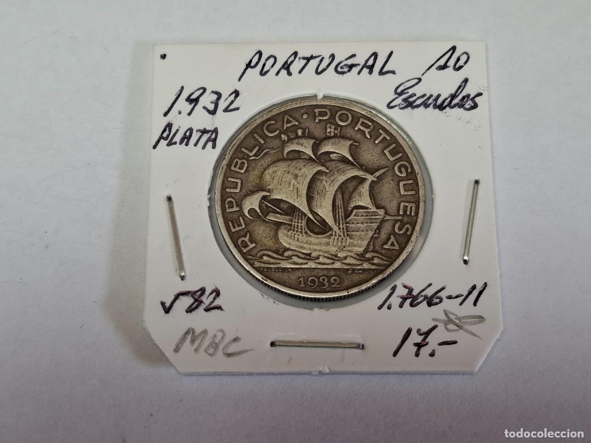 Monedas antiguas de Europa: 10 ESCUDOS de PLATA de 1932 KM 582 PORTUGAL en MBC