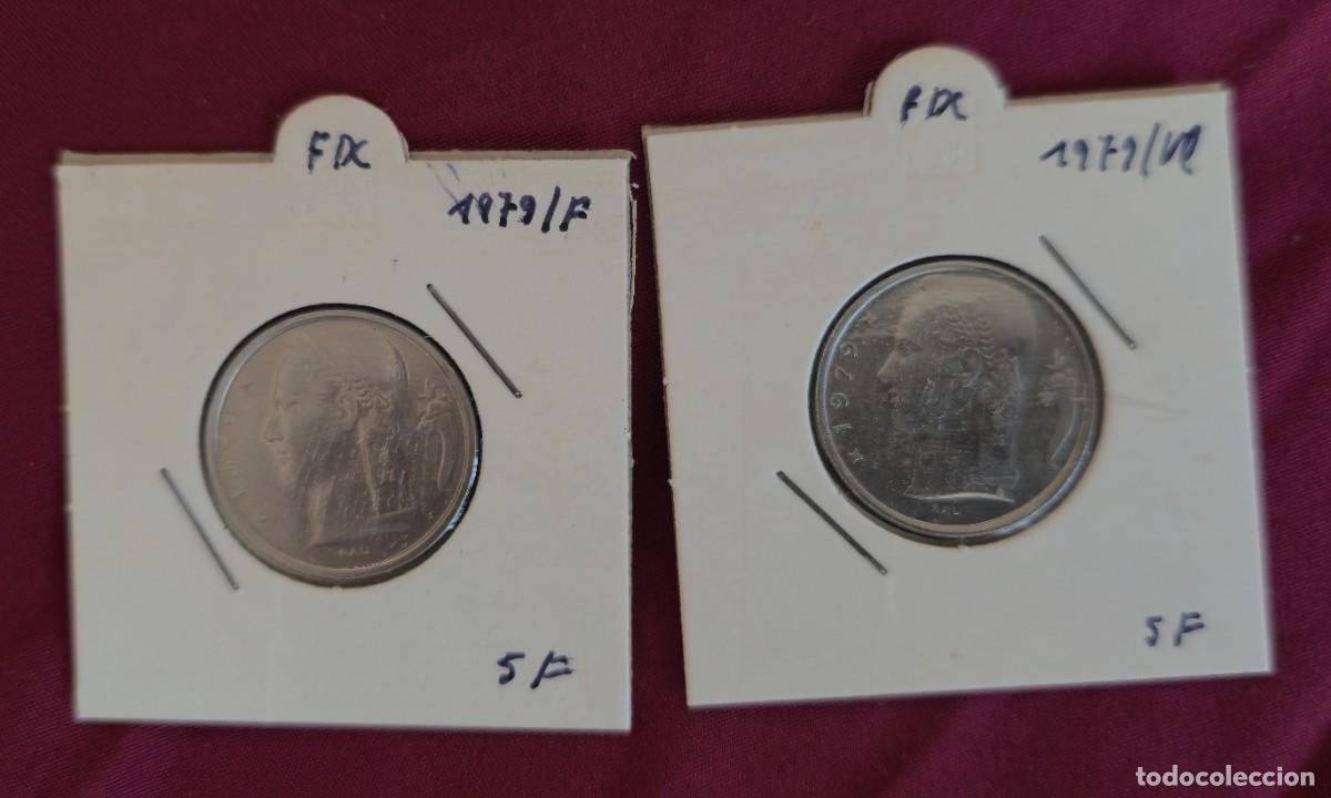 Monedas antiguas de Europa: 2 MONEDAS DE BELGICA 1979 - 5 FRANCO - BELGIQUE y BELGIE - MONEDAS ENCARTONADAS