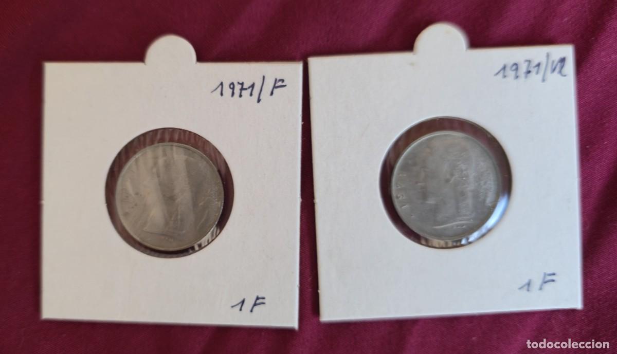Monedas antiguas de Europa: 2 MONEDAS DE BELGICA 1971 - 1 FRANCO - BELGIQUE y BELGIE - MONEDAS ENCARTONADAS