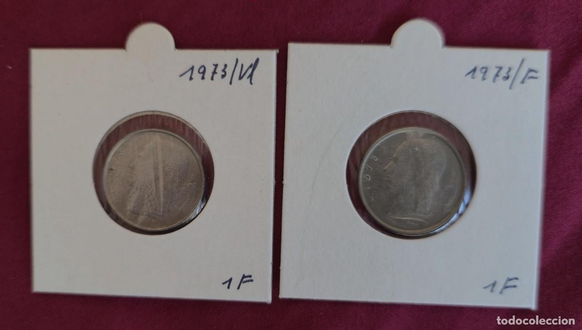 Monedas antiguas de Europa: 2 MONEDAS DE BELGICA 1973 - 1 FRANCO - BELGIQUE y BELGIE - MONEDAS ENCARTONADAS