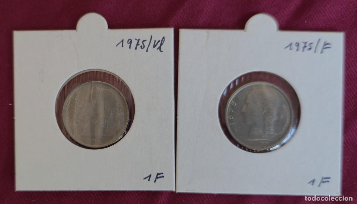 Monedas antiguas de Europa: 2 MONEDAS DE BELGICA 1975 - 1 FRANCO - BELGIQUE y BELGIE - MONEDAS ENCARTONADAS