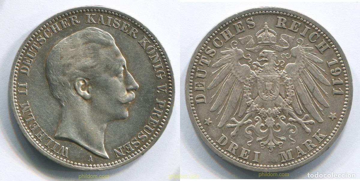 Monedas antiguas de Europa: 3049 ALEMANIA 1911 GERMANY DREI 3 MARK 1911