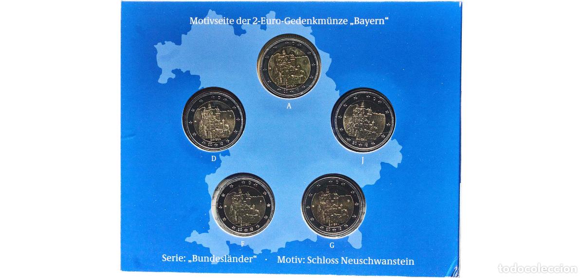 Monedas antiguas de Europa: Germany Federal Republic 2012 2 Euros set with 5 coins (Bundesl&auml;nder - &rdquo;Bayern&rdquo; . A,D,F,G,J) Bimet