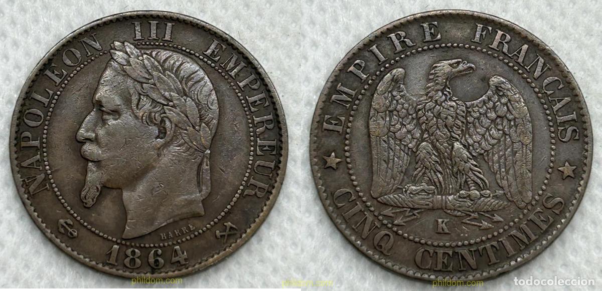 Monedas antiguas de Europa: 3753 FRANCIA 1864 FRANCE NAPOLEON 1864 K 10 CENTIMES BORDEAUX