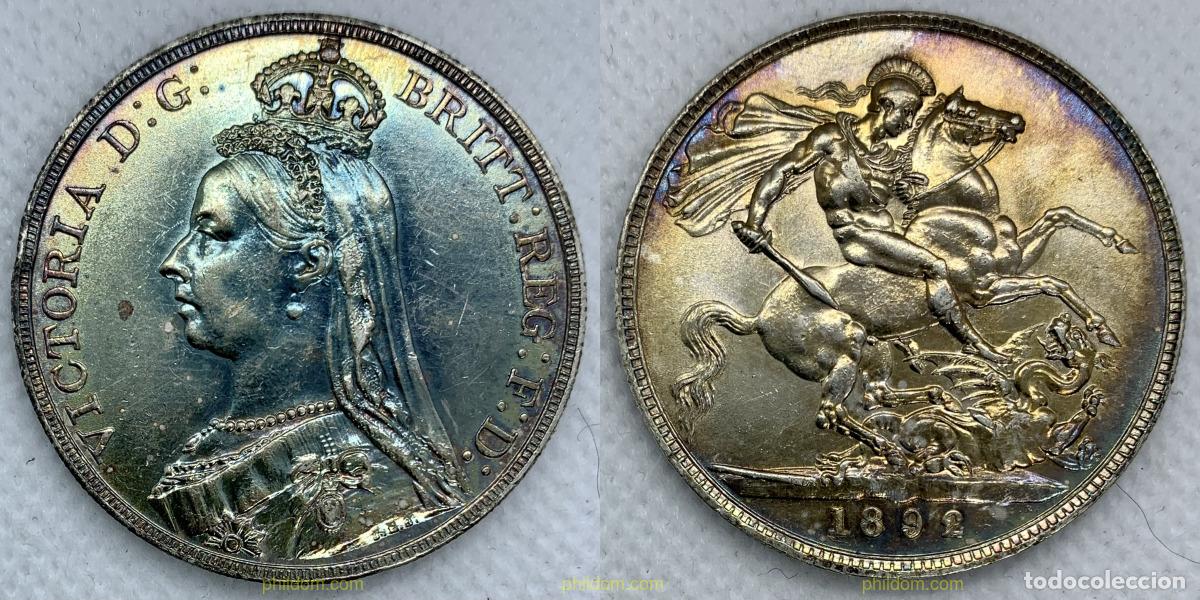 Monedas antiguas de Europa: 2426 GRAN BRETA&Ntilde;A 1892 GREAT BRITAIN CROWN 1892 QUEEN VICTORIA