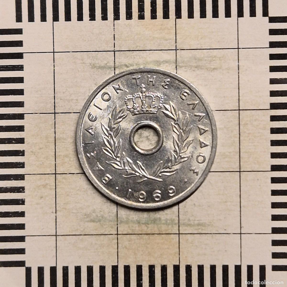 Monnaies anciennes de Europe: 10 LEPTA, GRECIA. CONSTANTINO II, 1969. (KM#78).