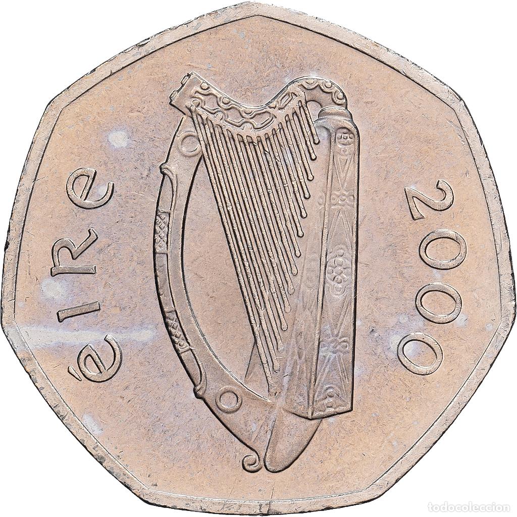 Monedas antiguas de Europa: [#139369] REP&Uacute;BLICA DE IRLANDA, 50 Pence, 2000, Dublin, Cupronickel, FDC, KM:24