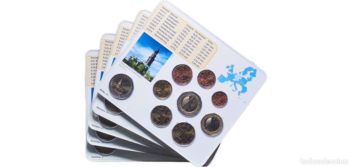Monedas antiguas de Europa: Germany Federal Republic 2008 Euros set complete (Bundesl&auml;nder - &rdquo;Hamburg&rdquo; ,A,D,F,.G.J) Bimetallic: