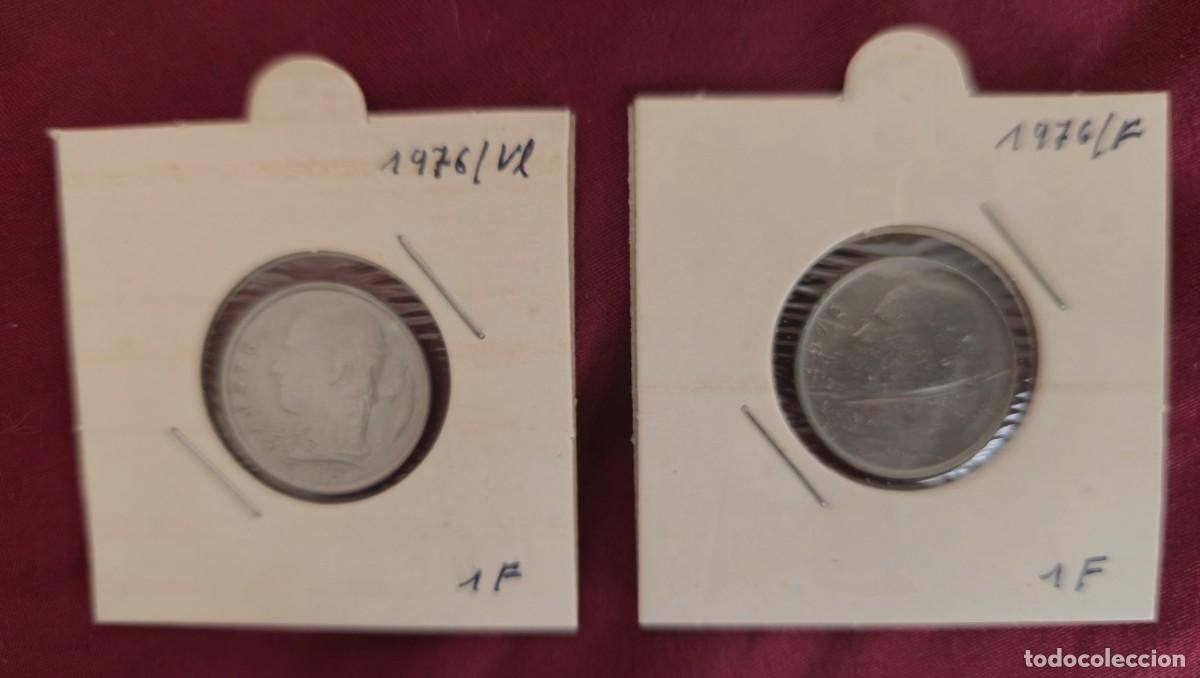Monedas antiguas de Europa: 2 MONEDAS DE BELGICA 1976 - 1 FRANCO - BELGIQUE y BELGIE - MONEDAS ENCARTONADAS