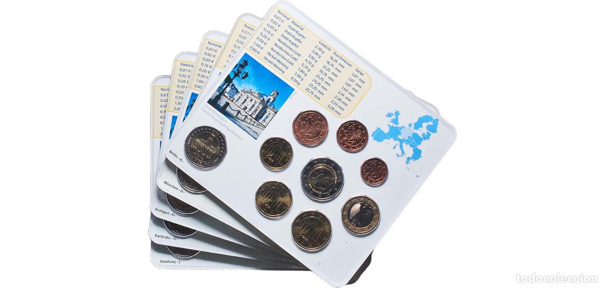 Monedas antiguas de Europa: Germany Federal Republic 2009 Euros set complete (Bundesl&auml;nder - &rdquo;Saarland&rdquo; ,A,D,F,G,J) Bimetallic: