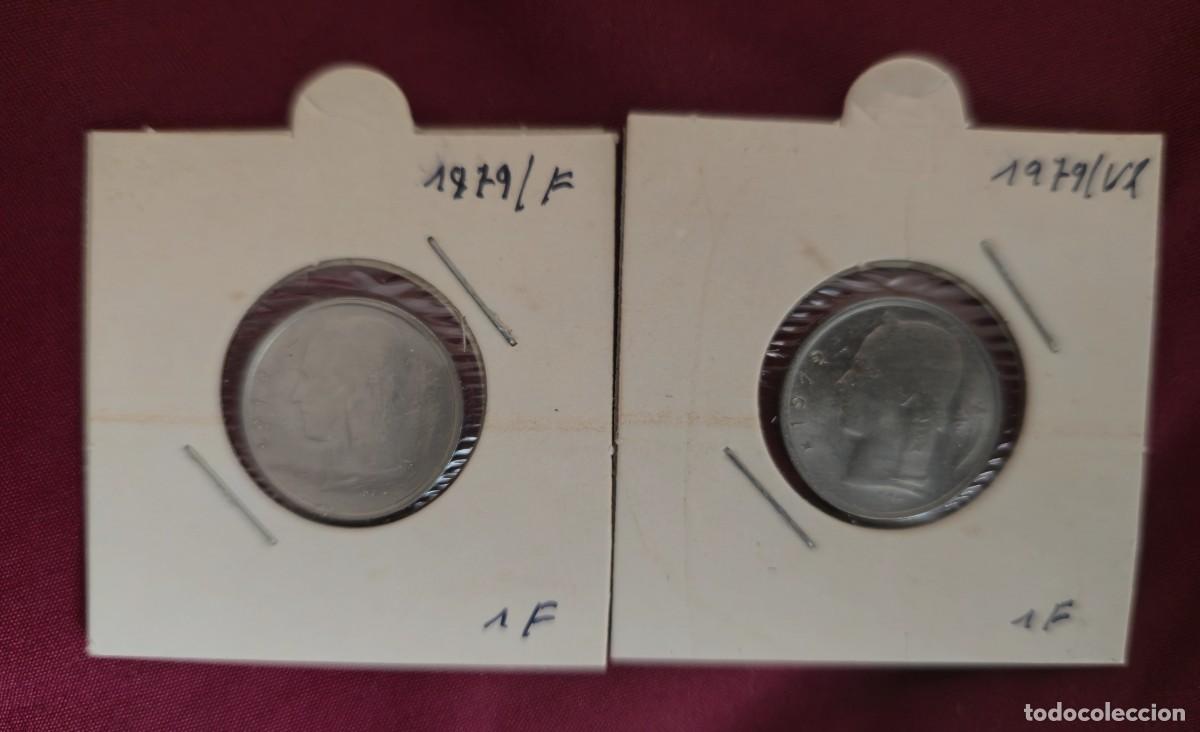 Monedas antiguas de Europa: 2 MONEDAS DE BELGICA 1979 - 1 FRANCO - BELGIQUE y BELGIE - MONEDAS ENCARTONADAS