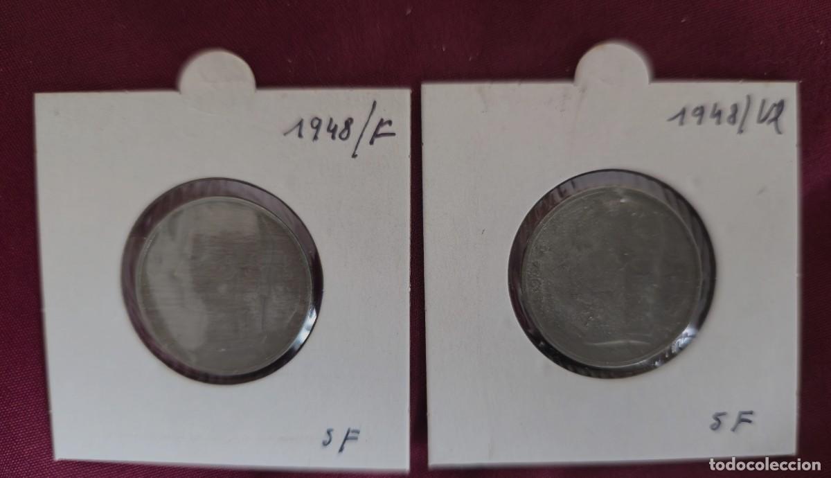 Monedas antiguas de Europa: 2 MONEDAS DE BELGICA 1948 - 5 FRANCO - BELGIQUE y BELGIE - MONEDAS ENCARTONADAS
