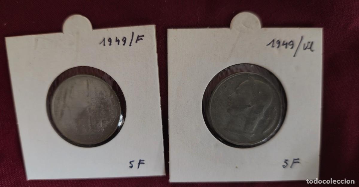 Monedas antiguas de Europa: 2 MONEDAS DE BELGICA 1949 - 5 FRANCO - BELGIQUE y BELGIE - MONEDAS ENCARTONADAS