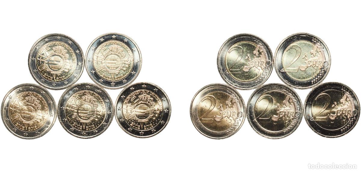 Monedas antiguas de Europa: Germany Federal Republic 2012 2 Euros set complete (10 Years of Euro Cash . A,D,F,G,J) Bimetallic:
