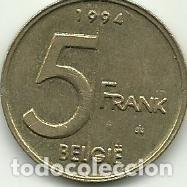 Monedas antiguas de Europa: BELGICA - 5 FRANCOS - BELGIE - 1994 - FOTOS