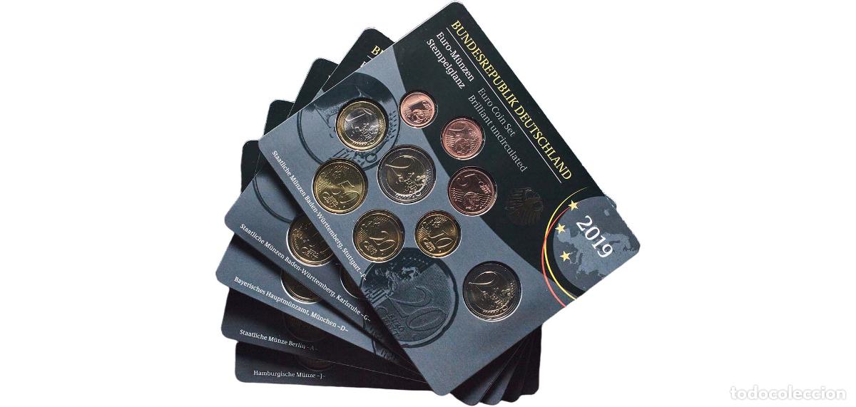 Monedas antiguas de Europa: Germany Federal Republic 2019 Euros set complete (Bundesrat ,A,D,F,G,J) Bimetallic: nickel brass cl