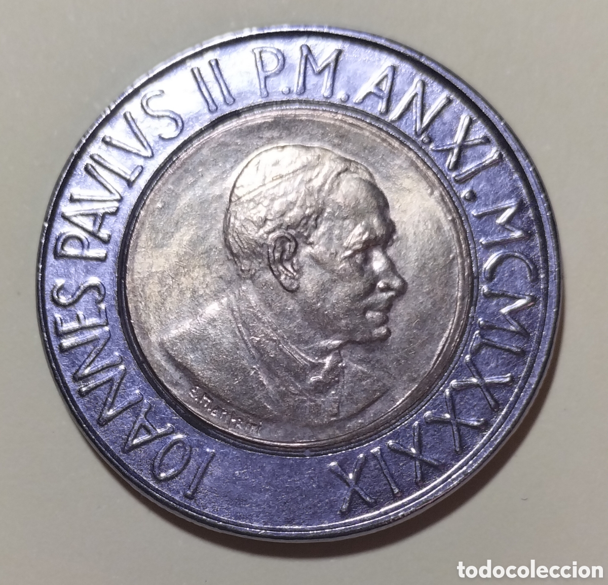 Old Coins of Europe: Moneda 500 Liras 1989 Vaticano.