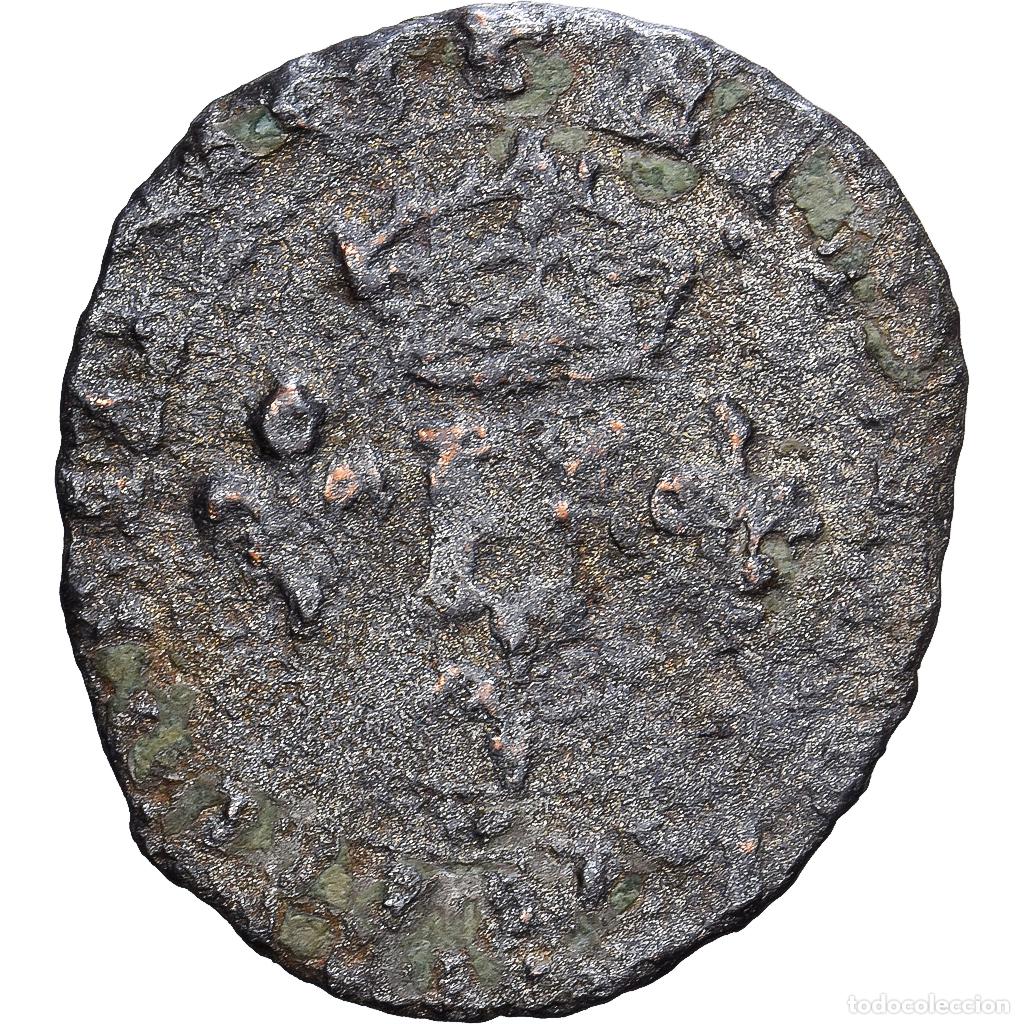 Monedas antiguas de Europa: [#139408] Francia, Henri III, Liard &agrave; la Croix du Saint-Esprit, 1583-1593, Vell&oacute;n, BC