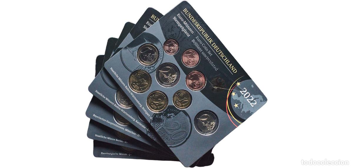 Monedas antiguas de Europa: Germany Federal Republic 2022 Euros set complete (Bundesl&auml;nder - &rdquo;Th&uuml;ringen&rdquo; ,A,D,F,G,J) Bimetallic