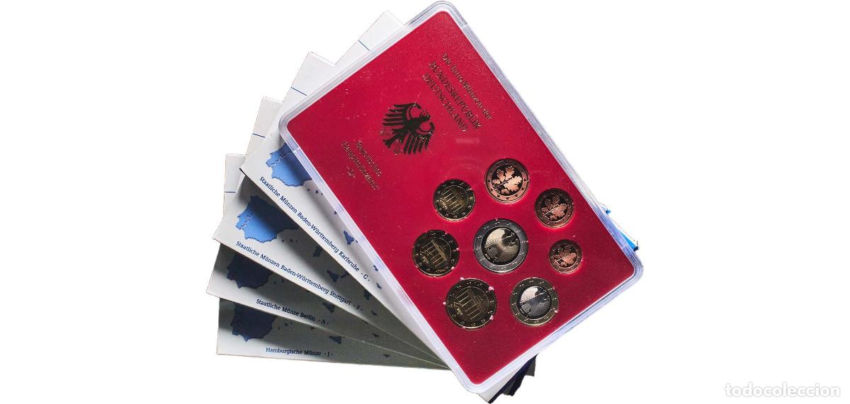 Monedas antiguas de Europa: Germany Federal Republic 2003 Euros PROOF set complete (1st map ,A,D,F,G,J) Bimetallic: nickel bras