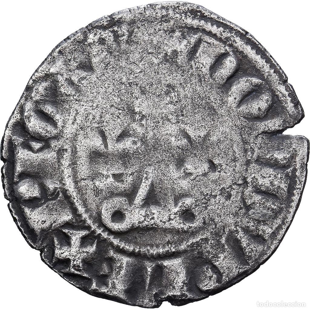 Monedas antiguas de Europa: [#139429] Francia, Philippe IV le Bel, Double Tournois, 1295-1303, Vell&oacute;n, BC+