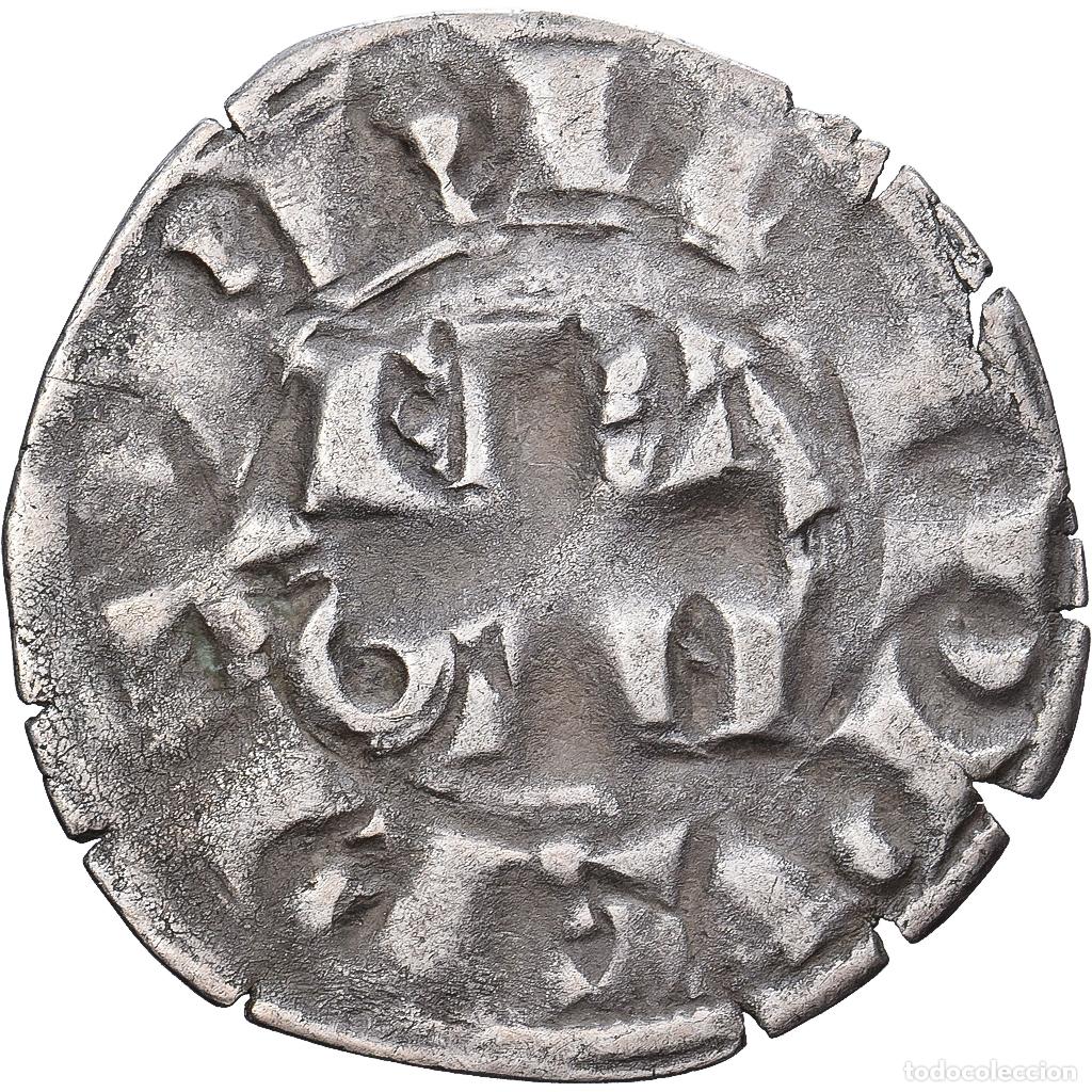 Monedas antiguas de Europa: [#139427] Francia, Philippe II Auguste, Denier Parisis, 1180-1223, Arras, Vell&oacute;n, BC+