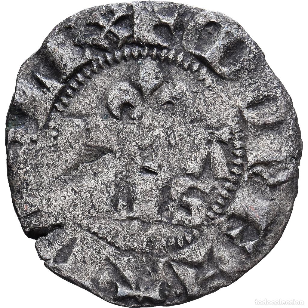 Monedas antiguas de Europa: [#139430] Francia, Philippe IV le Bel, Double Parisis, 1295-1303, Vell&oacute;n, BC+