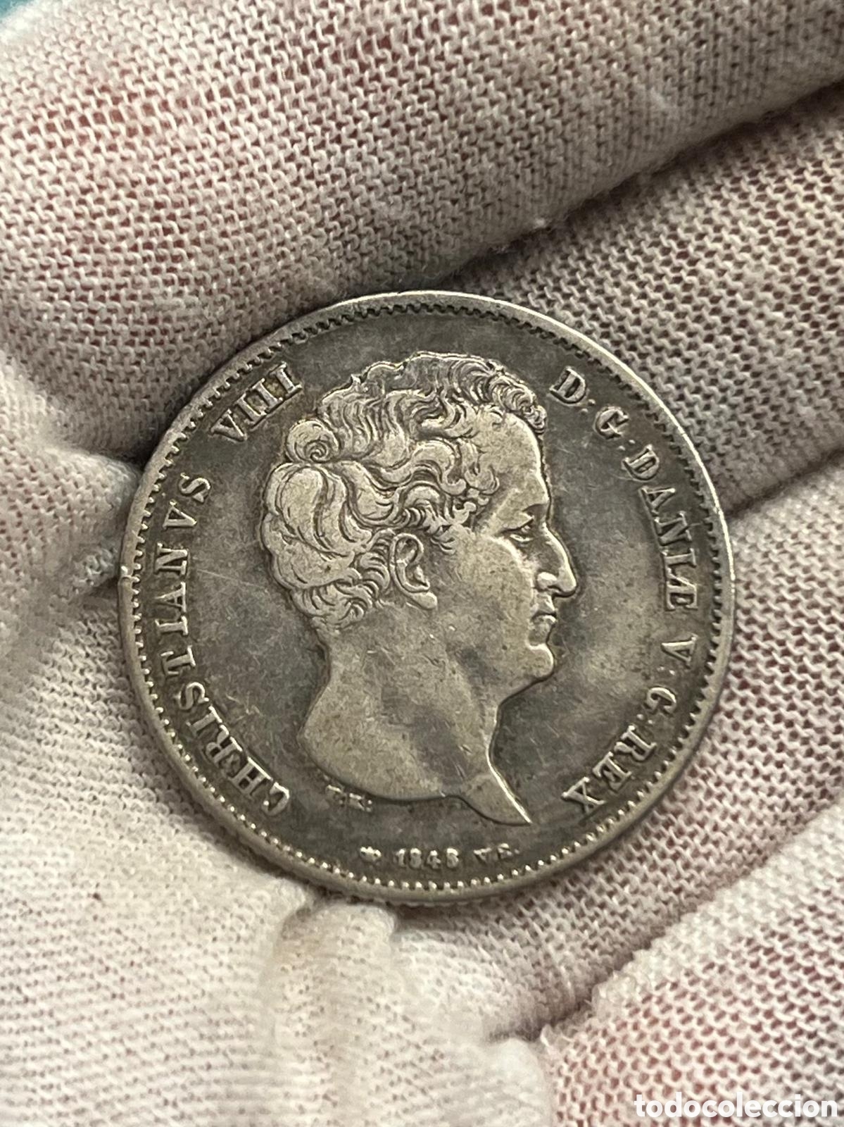 Monedas antiguas de Europa: Rigsbankdaler de plata reinado de Christian VIII a&ntilde;o 1848 Dinamarca