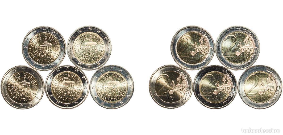 Monedas antiguas de Europa: Germany Federal Republic 2015 2 Euros set complete (25 Years of German Unity . A,D,F,G,J) Bimetalli