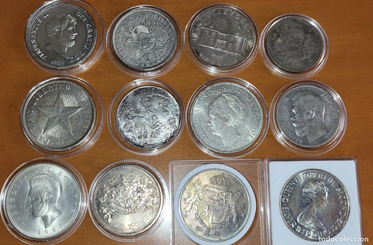 Monedas antiguas de Europa: LOTE DE 12 MONEDAS DE PLATA DEL MUNDO..TODAS DIFERENTES Y ALGUNAS DEL SIGLO XIX