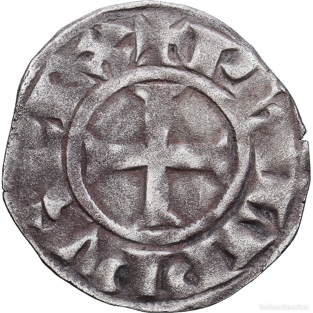 Monedas antiguas de Europa: [#139445] Francia, Philip IV, Denier Tournois, 1290-1295, Tours, Plata, BC+, Duplessy:225