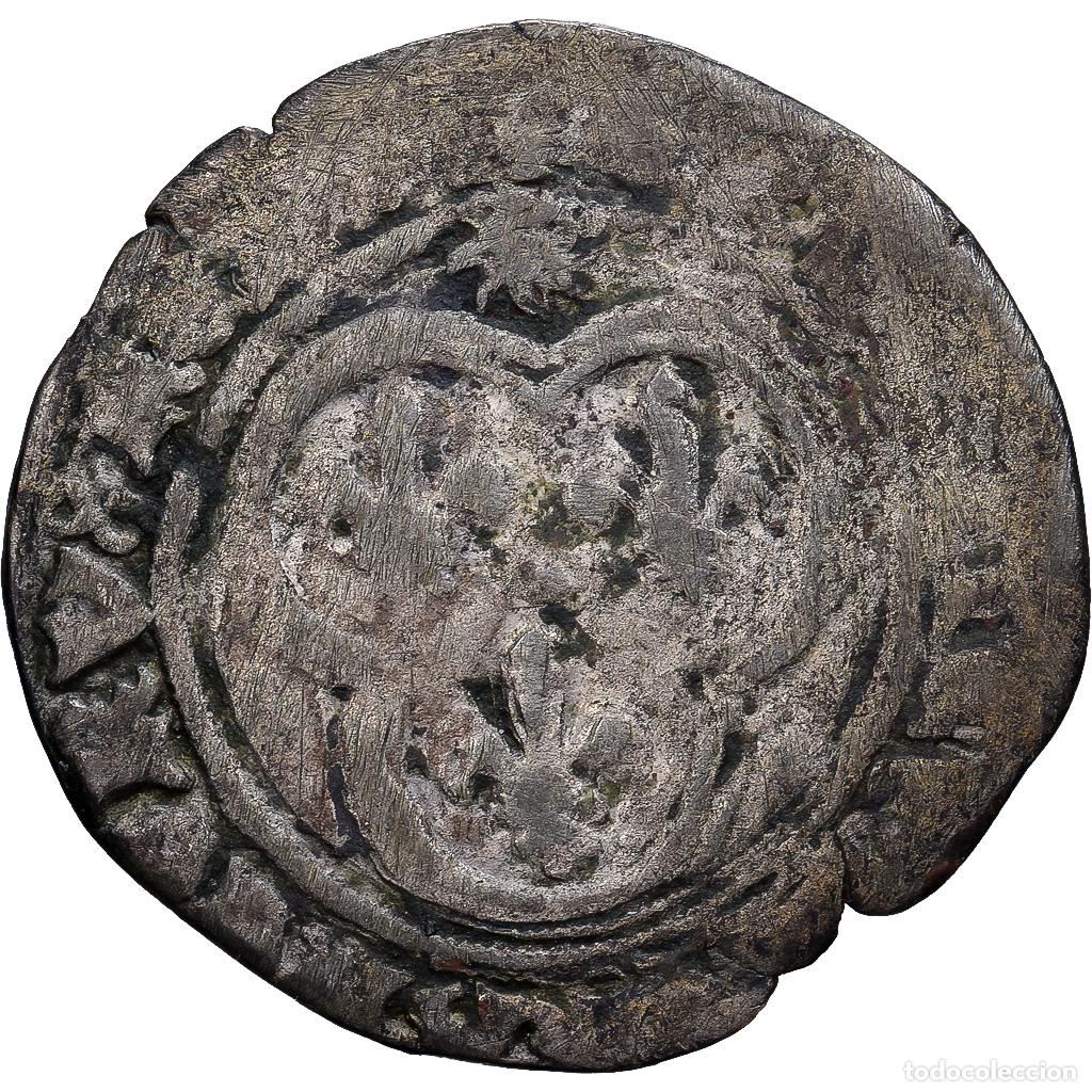 Monedas antiguas de Europa: [#139448] Francia, Louis XI, Blanc au Soleil, 1475-1483, Vell&oacute;n, BC, Duplessy:553