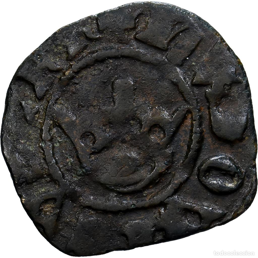 Monedas antiguas de Europa: [#139451] Francia, Louis XI, Obole tournois, 1467, Vell&oacute;n, BC+, Duplessy:565