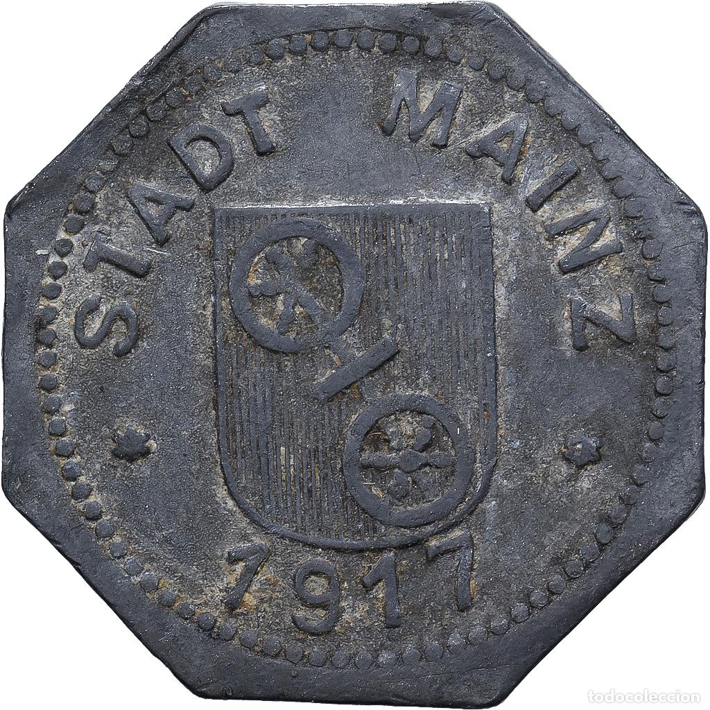 Monedas antiguas de Europa: [#139546] Alemania, Stadt Mainz, 5 Pfennig, 1917, MBC, Cinc