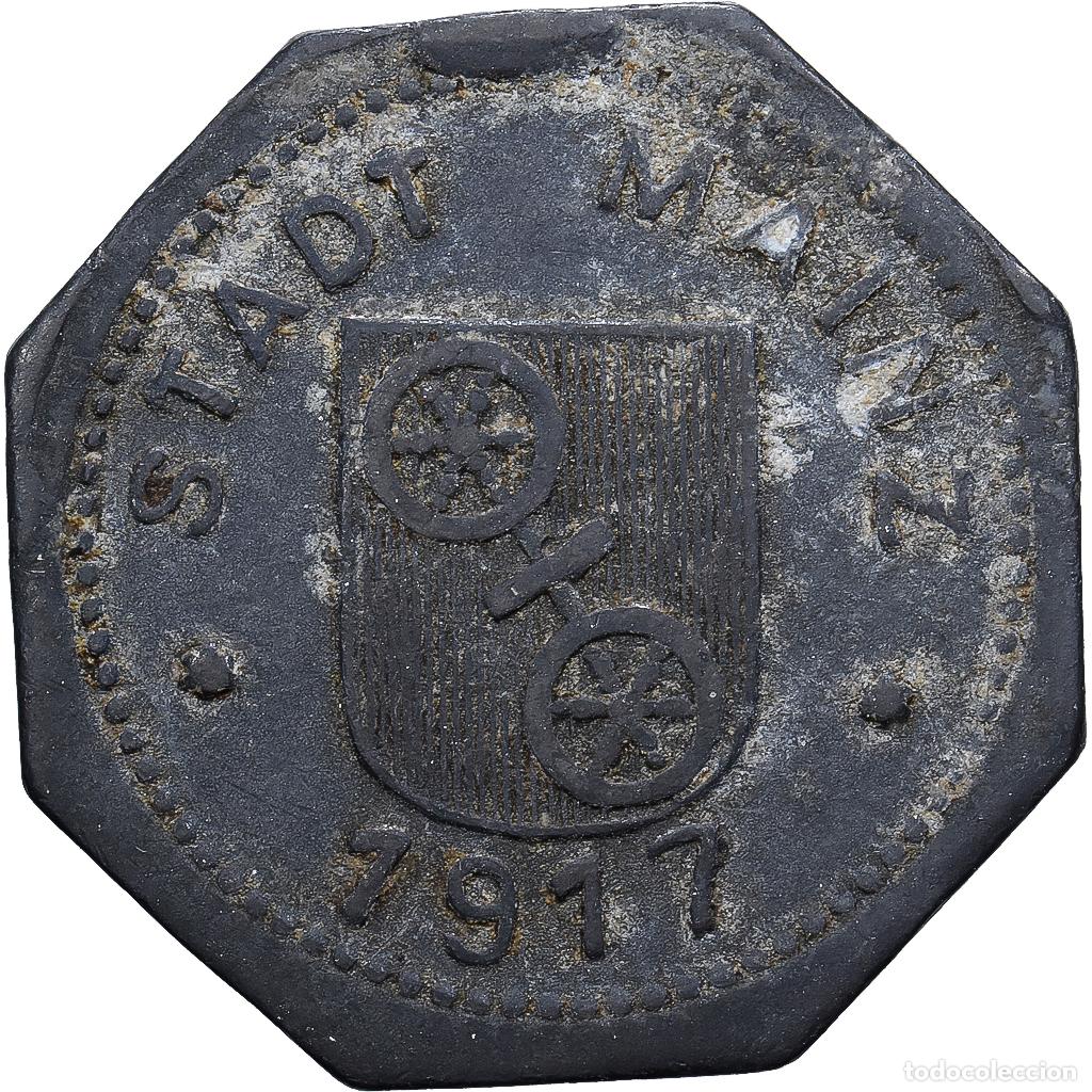 Monedas antiguas de Europa: [#139551] Alemania, Stadt Mainz, 5 Pfennig, 1917, MBC, Cinc