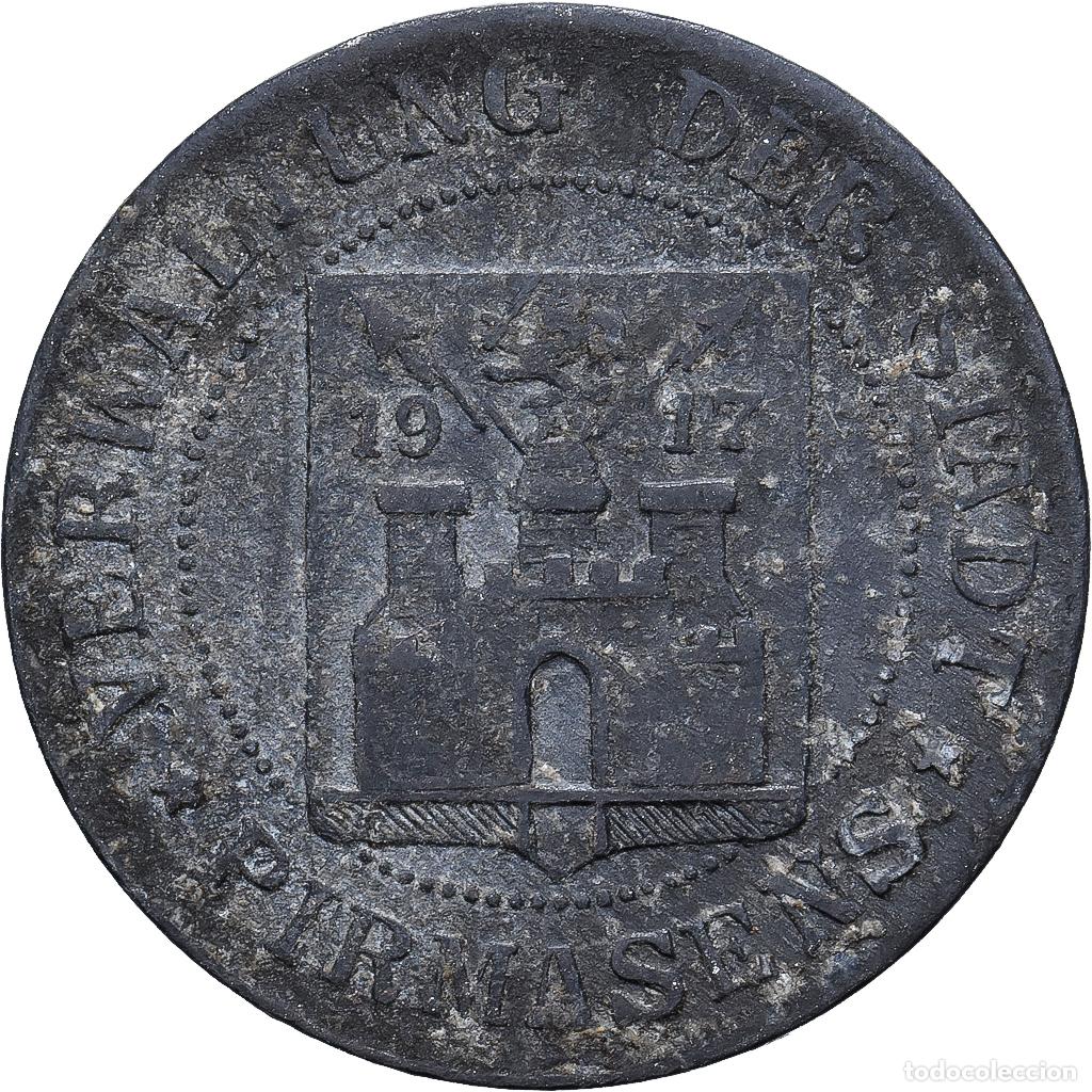 Monedas antiguas de Europa: [#139552] Alemania, Stadt Pirmasens, 5 Pfennig, 1917, BC+, Cinc