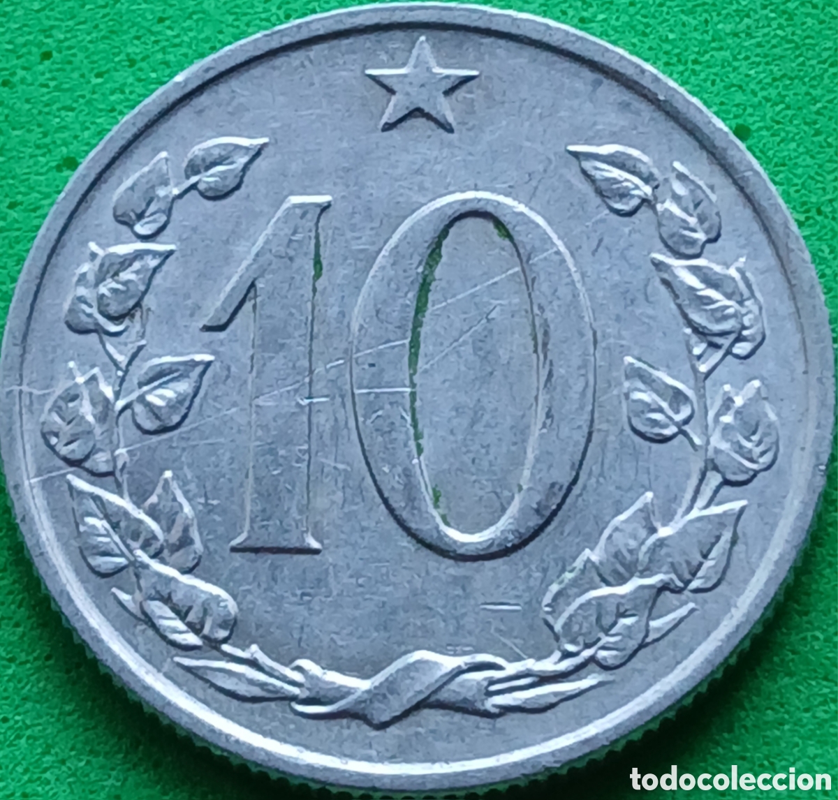 Monedas antiguas de Europa: Checoslovaquia 10 hellers 1963 km#49.1 sin puntos