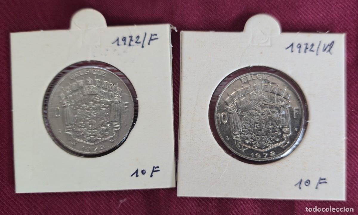 Monedas antiguas de Europa: 2 MONEDAS DE BELGICA 1972 - 10 FRANCO - BELGIQUE y BELGIE - MONEDAS ENCARTONADAS