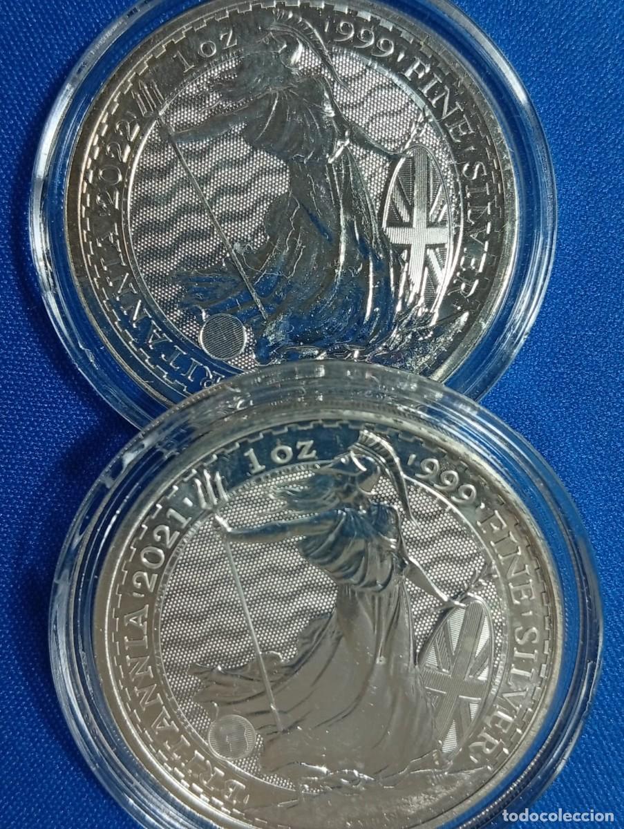 Monedas antiguas de Europa: Dos onzas de plata pura 999 Britannia 2021-2022
