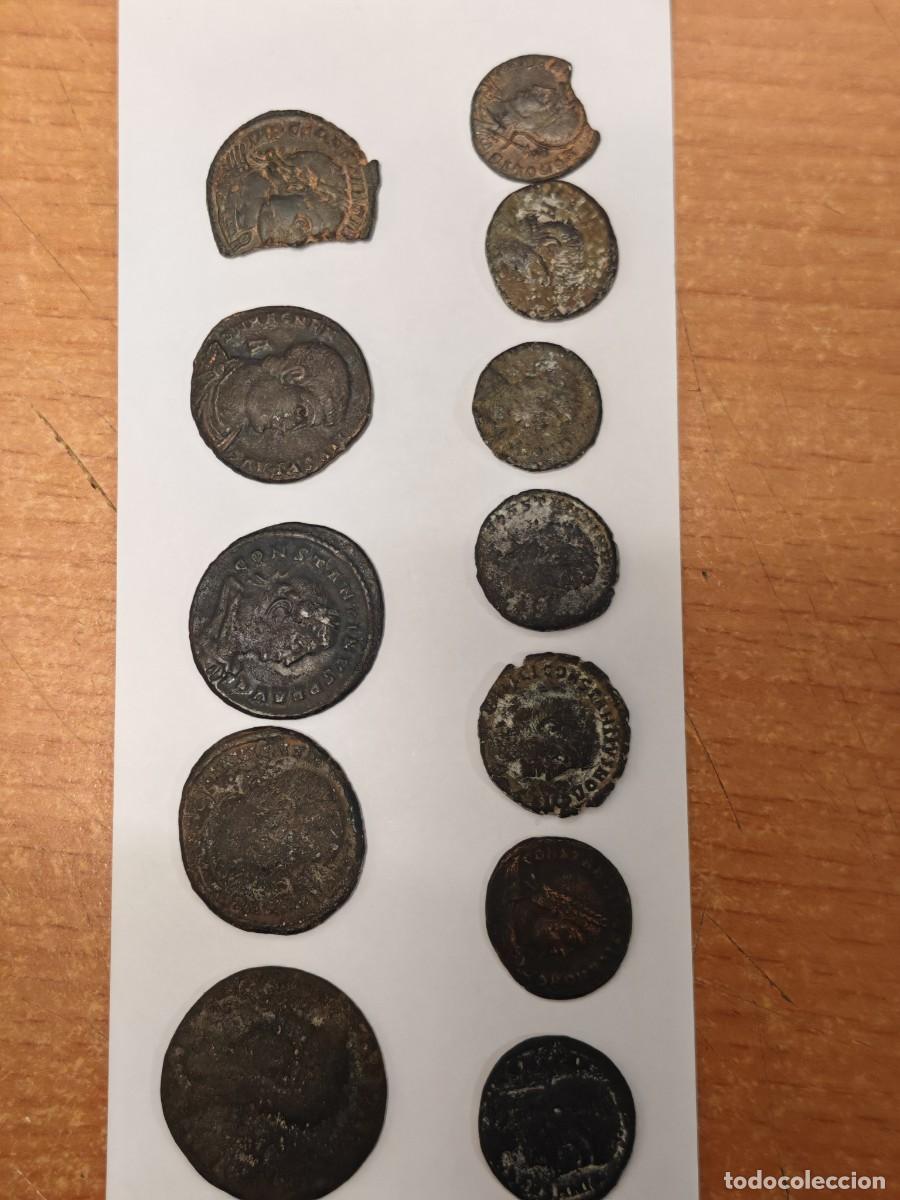 Monedas antiguas de Europa: Monedas romanas como se ven en las fotos