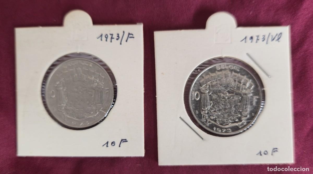 Monedas antiguas de Europa: 2 MONEDAS DE BELGICA 1973 - 10 FRANCO - BELGIQUE y BELGIE - MONEDAS ENCARTONADAS