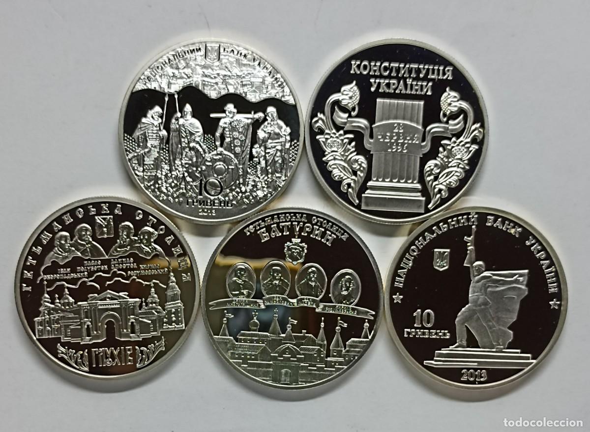 Monedas antiguas de Europa: UCRANIA (UKRAINE). 5 MONEDAS DE 10 HRYVEN (UAH). PLATA. RARAS. HISTORIA