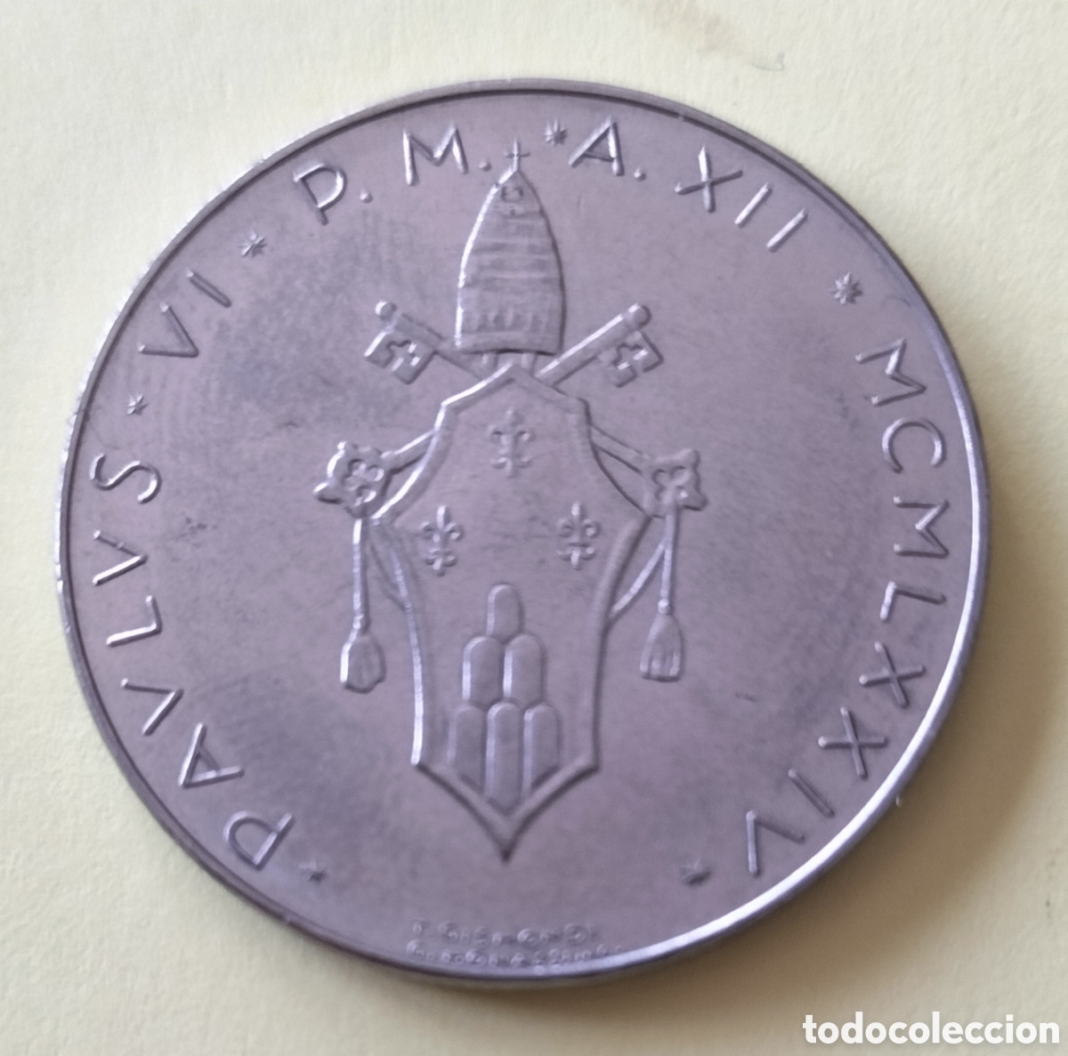 Monedas antiguas de Europa: Moneda 100 Liras 1974 Vaticano.