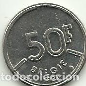 Monedas antiguas de Europa: BELGICA - 50 FRANCOS - 1989 - NIQUEL - FOTOS