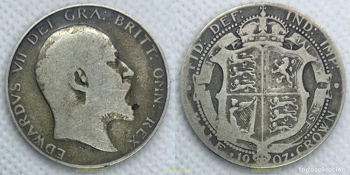 Monedas antiguas de Europa: 2407 GRAN BRETA&Ntilde;A 1907 EDWARD VII 1907 HALF CROWN PENNIES 2 POUND