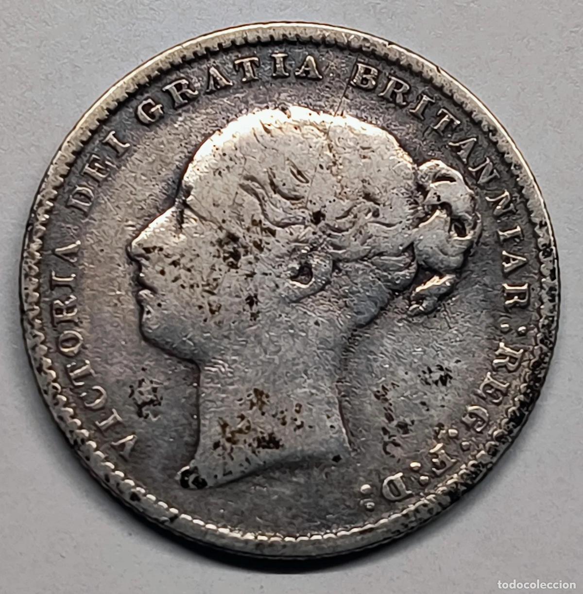 Monedas antiguas de Europa: 1 Chel&iacute;n (1 Shilling) Reino Unido 1886 &ndash; Reina Victoria